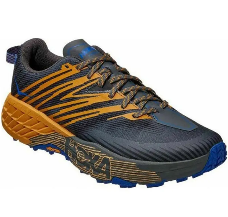 Hoka One One Men's Speedgoat 4 Castlerock/Golden Yellow UK 8.5-2